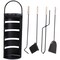 Sunnydaze 4-Piece Fireplace Tool Set With Slotted Shroud Holder